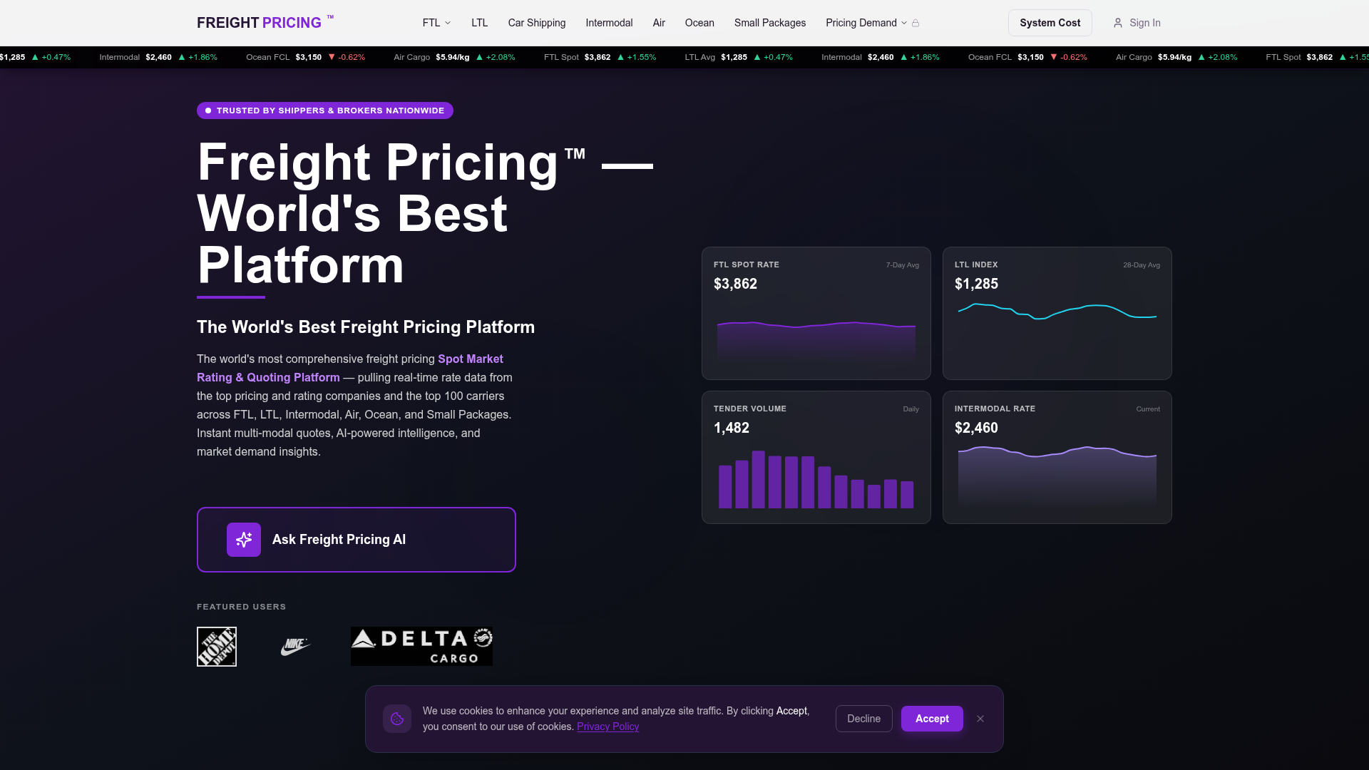 Freight Pricing System preview