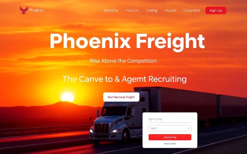 Phoenix Freight freight broker website template preview